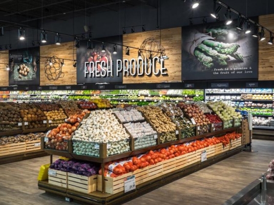 Fresh produce section of H Mart